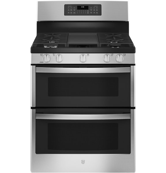 GE 30-in Double-Oven Gas Range, Air Fry